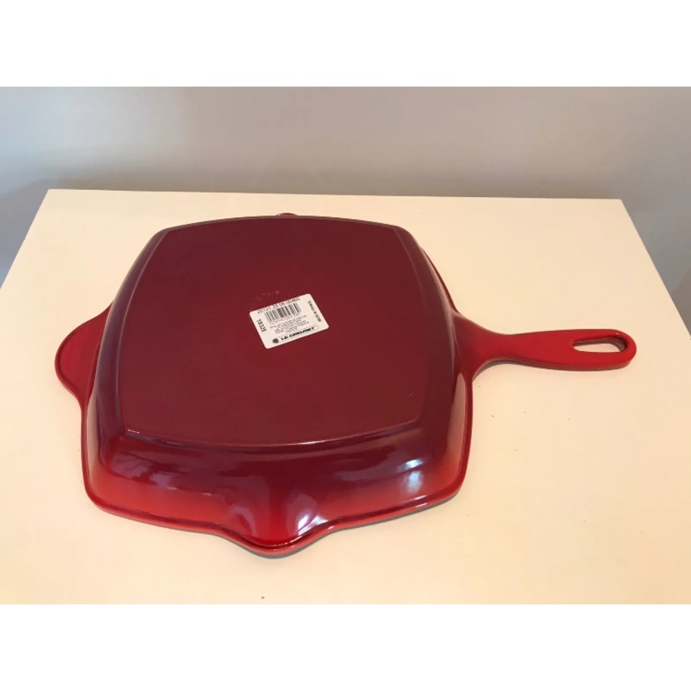New Le Creuset Square Grill Skillet. Color- Cerise. 
Size- 10 1/4 inches. - Picture 6 of 6